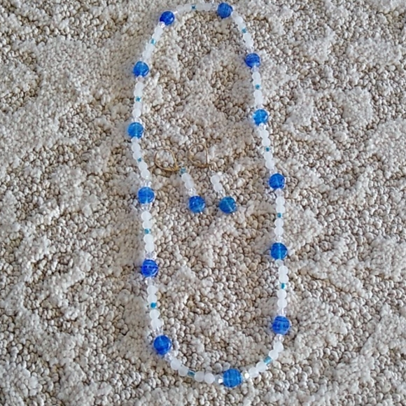 Handmade Gemstone Necklace/Choker Set Blue - Picture 4 of 5